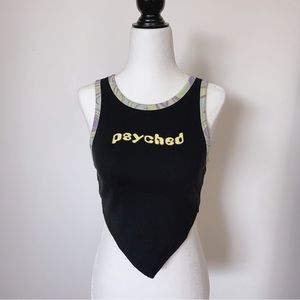 Solid Asymmetrical Tank Top. Sexy Back with Tie.